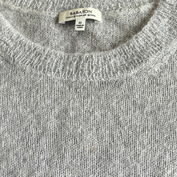 Babaton- Light gray Italian Mohair Sweater - Drop sleeve Long - Size XS - Picture 7 of 9